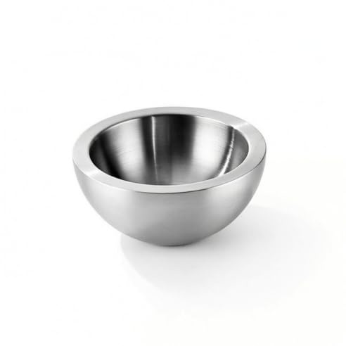 PETSOLA Saladier Double Paroi Saladier En Inox Robuste Partie Inférieure Poule pour Cuisine, Table, 16cm, Bol À Salade Double Couche 16cm