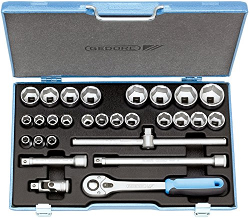 Gedore Socket Spanner Set 1/2 Inch 28-Piece Hexagonal