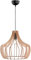 Reality Leuchten R30253830 Wood A++ to E, Pendelleuchte, Holz, E27, Holzfarben/Schwarz, 44 x 44 x 150 cm