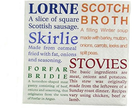Glen Appin of Scotland Scottish Food Delicacies 3 Ply Paper Napkins