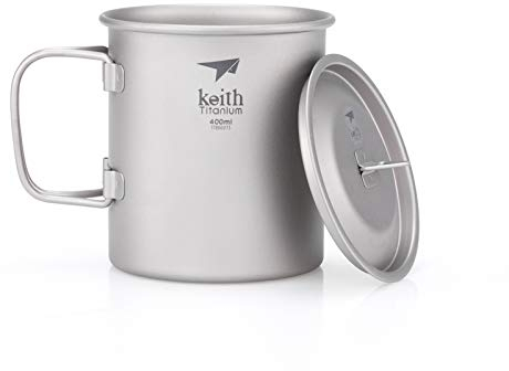 Keith Titanbecher mit biegsamem Griff und Deckel Ti3211