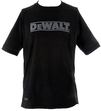 DEWALT Easton XL Easton Black PWS Performance T-Shirt (Lightweight Design with Vented Sides), Size Extra Large
