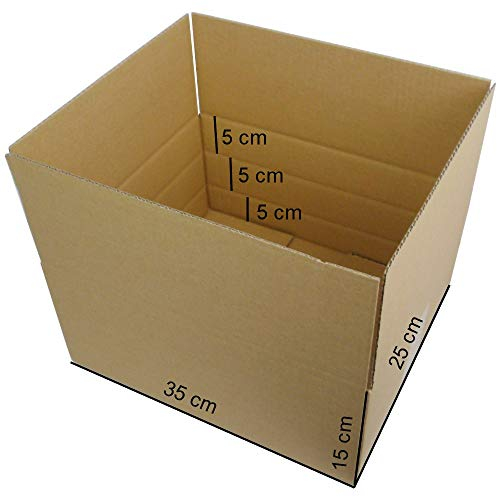 25 Stück Faltkartons Versandkartons optimiert für den Warenversand Kartonversand Aussenmaß: 350x250x150 mm