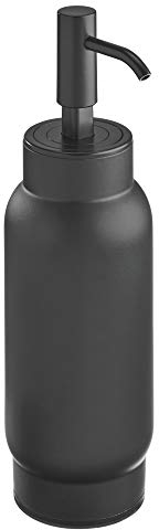 iDesign Austin Seifenspender, schicker Seifenspender wiederbefüllbar aus rostbeständigem Metall, mattschwarz