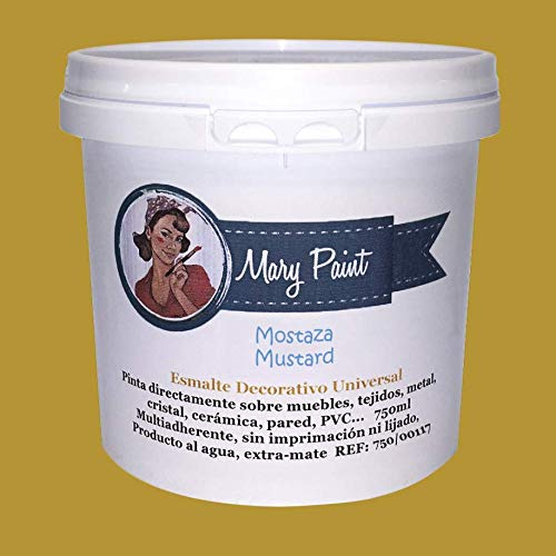 Mary Paint 750/00117 Pintura al Agua, Multisuperficie, Mostaza, 750 ml