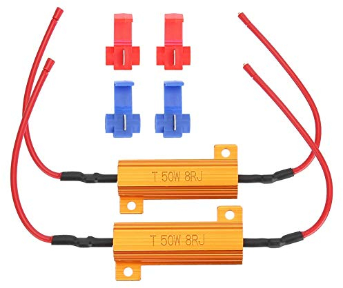 Jadeshay 2 Stück 50W 8 Ohm LED Lastwiderstand Leistungswiderstand Lastwiderstandsdecoder für LED-Blinker LED Kennzeichenbeleuchtung