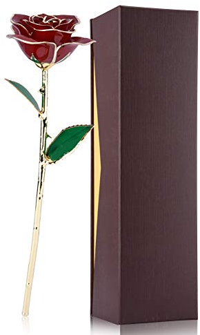 Gold Rose, Ewige Vergoldete Rose, Gold Getauchte Rose Langer Stiel Rose Luxus Goldene Vergoldete Gold Rose Aus Echtem Rosé Und Vergoldetem 24 Karat Gold Romantisches