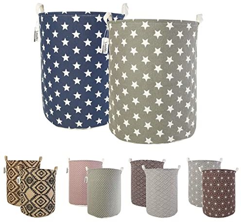 LessMo 2PCS 19.7 Wäschekorb Sortierer – Faltbar - 2er Set Wäschesammler spart Zeit beim Sortieren für Kleidung Spielzeug Wohnzimmer Wäsche