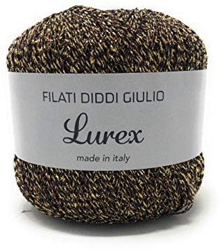 Chicca Borse Gomitolo Lurex spiralato lamè FDG Alta qualità Made in Italy Vari Colori per Uncinetto, Pietre Cristalli (Bronzo)
