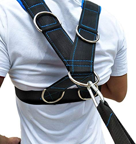 Qiter 【𝐏𝐚𝐬𝐜𝐮𝐚】 Banda de arnés de Resistencia, Entrenamiento de Fuerza de Velocidad Arnés de Hombro de Trineo Banda de Resistencia Cinturón Equipo Deportivo