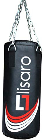 Lisaro Profi Boxsack/Sandsack, Jugend Boxsack, inkl. Vierpunkt-Kette, Size 70 X 30cm, Ca.12 kg gefüllt