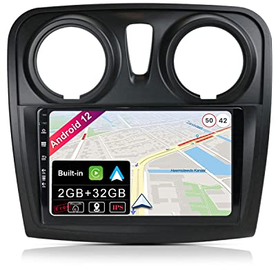 JOYX Android 13 IPS Autoradio para Dacia - Sandero (2014-2017) - 2G+32G - Inalámbrica CarPlay + Android Auto - Gratis Cámara Trasera - 9 Pulgada 2 DIN - Dab 4G WLAN Volante Fast-Boot Split-Screen BT
