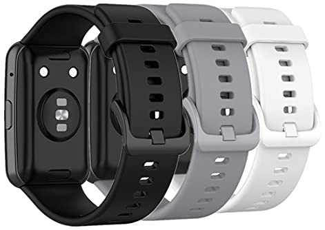 Huwokxix Armband Kompatibel mit Huawei Watch Fit, Verstellbares Silikon Uhrenarmband Sport Ersatzband für Huawei Watch Fit