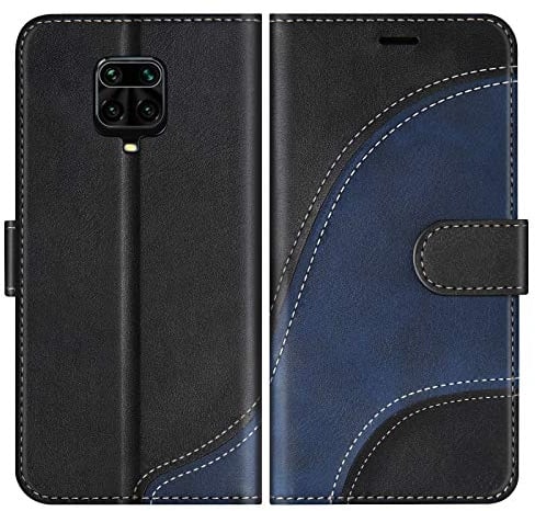 BoxTii Cover per Xiaomi Redmi Note 9 PRO/Redmi Note 9S, Custodia in PU Pelle Portafoglio per Xiaomi Redmi Note 9 PRO/Redmi Note 9S, Magnetica Cover a Libro con Slot per Schede, Nero