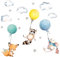 Little Deco Wandtattoo Wandsticker Kinderzimmer Tiere Waschbär Fuchs Wandaufkleber Aufkleber Babyzimmer Spielzimmer Sterne Deko Maus Baby Junge Mint DL206-27