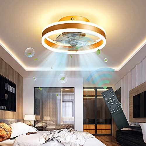Ventilateur De Plafond Silencieux Avec Lumière 30M2 - 40CM*16.5CM Avec Télécommande - Lustre Chambre Noir 48W, D'or