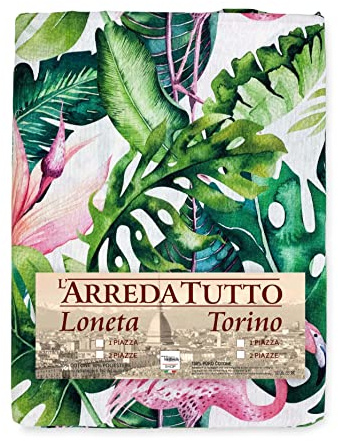 Tex family Telo ARREDO copritutto Gran Foulard COPRILETTO copridivano Tessuto LONETA (Fenicotteri, 2 Piazze)