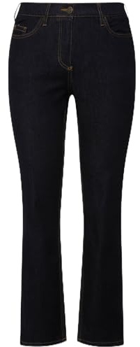 Ulla Popken Damen große Größen Übergrößen Plus Size Jeans Sammy, Komfortbund, schmale 5-Pocket-Form Dark Blue Denim 92 724597903-92