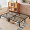 FetiNes 140x190 cm Paletten Bett Bettgestell aus Metall Plattform Schwarzer Metallbettrahmen/Matratzenbasis/Keine Boxspring erforderlich/Leichte Montage/Für Matratze