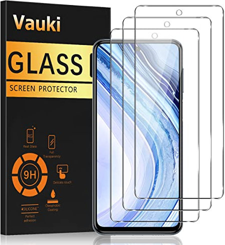 Vauki 3 Pezzi Vetro Temperato Compatibile con Xiaomi Redmi Note 9S/9 Pro/9 Pro Max Pellicola Protettivo 9H Durezza HD Screen Protector Anti-graffio Anti-Impronte Senza Bolle 6,67