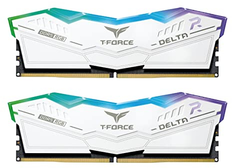 TEAMGROUP T-Force Delta RGB DDR5 Ram 32GB Kit (2x16GB) 7200MHz (PC5-57600) CL34 Desktop Speichermodul RAM (weiß) für 600 Series Chipsatz - FF4D532G7200HC34ADC01