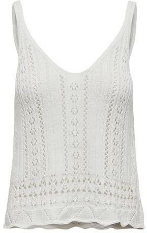 Only Onllyzet Life S/L Top Knt Noos haut, Femme, Cloud Dancer, XL