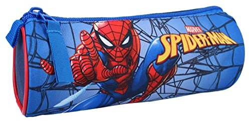 Vadobag Federmäppchen Spider-Man Tangled Webs- Schule - Kindergarten - Maße 21 x 7 cm - Mehrfarbig, Federmäppchen für Stifte und Bleistifte