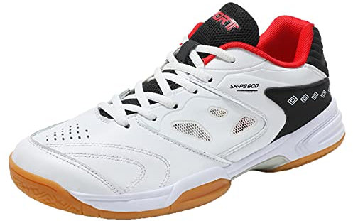 PENXZT Badminton -Schuhe Für Herren Erwachsene Innenplatzschuhe Atmungsaktiv Für Sportkürbis -Volleyball -Tennis Tischtennis,C,46 EU