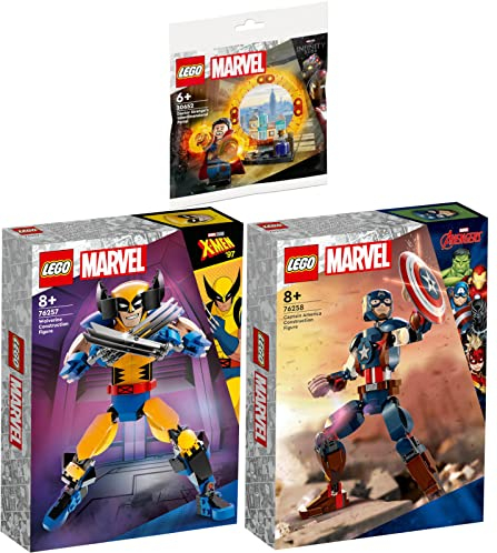 Lego 76257 Wolverine 76258 Captain America figura de construcción y 30652 el portal dimensional de Doctor Strange