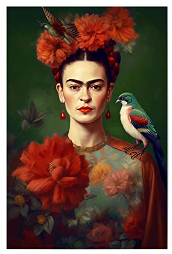 artboxONE Poster 60x40 cm Abstrakt Frida Kahlo ART hochwertiger Design Kunstdruck - Bild frida kahlo boho flowers