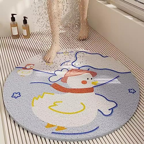 Duscheinlage Rund, Duschmatte Dreieckig für Eckdusche, Komfortabel Duschmatte Rutschfest Halbrund, PVC-Luffa Badematte Halbrund mit AblauflöChern Sicherheits, Schnell Trocknend,B,60x60cm(24x24nch)