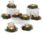 Romadedi Teelichthalter Glas für Weihnachtsdeko Tischdeko: Klein Teelichtgläser mit Weihnachtskranz für Deko Weihnachten Silvester Kerzenhalter Kerzenglas für Wohnzimmer Hochzeit Fensterbank Deco