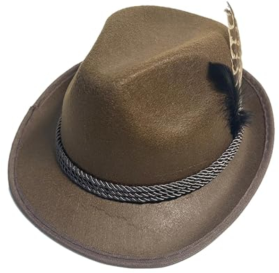 Oktoberfest Verkleiden – Deutscher Alpen-Bayerischer Hut Mit Feder | Bayerische Hüte Männer Frauen Bierhut | Filz-Fedora-Retro-Set | Deutscher Alpenhut | Bierfest-Festival- -Kostü -Kopfbedeckung