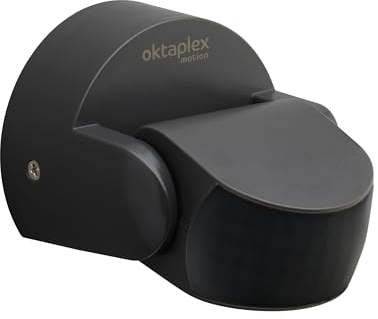 Oktaplex Bea détecteur de Mouvement extérieur IP65 orientable à 180° capteur Infrarouge portée de 10m 230V Anthracite avec capteur de crépuscule