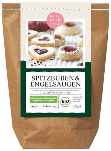 Weihnachtsplätzchen Spitzbuben Engelsaugen Bio Backmischung | Husarenkrapfen Plätzchen mit Marmelade vegan | Bio-Mehl aus Deutschland