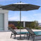 PURPLE LEAF Parasol de Jardin Exterieur Inclinable 300 cm, Parasol Droit Rond avec Manivelle Mât Central en Aluminium Toile Protection UV pour Balcon Terrasse Patio, Gris clair