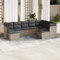 ULUYYUC 9-TLG. Garten-Sofagarnitur, Bodensofa Küchensofa Eckbank Küche Eckbankgruppe Geeignet für Balkon Garten Hinterhof Außenbereich mit Kissen Grau Poly Rattan