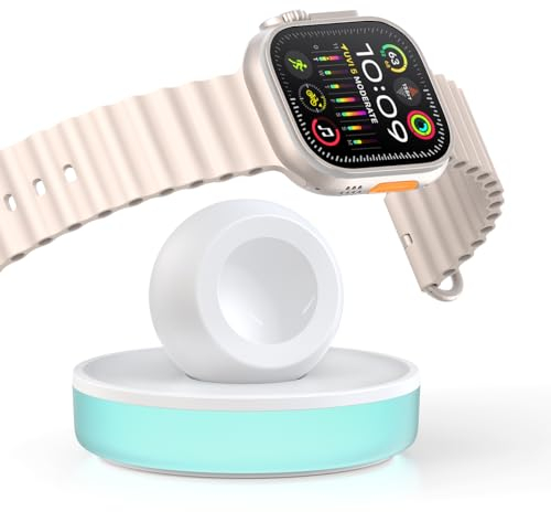 JOYROOM Kabellose Ladestation für Apple Watch, [RGB Licht] Schnelle Apple Watch Ladegerät, Magnetische Ladekabel Charger für iWatch Serie 10/Ultra 2/9/8/7/6/5/3/2/SE