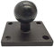 Quadratische Montagebasis aus Aluminiumlegierung mit 2,5 cm Kugel für Kopfhalterung für Zumo 400 450 500 660 für Motorrad Fahrrad 2,5 cm Kugel