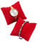 Bayli 2er Set Uhrenkissen, Uhrenständer Aufsteller, Armbanduhr Halter mit Samt Überzug in Rot, Uhren Halter für Uhr oder Armband, Uhrendisplay, Armbandkissen, Uhrenaufsteller