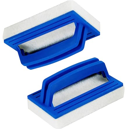 Kirgizta 2 Stück Pool Schwamm Bürste, Kunststoff Bürste Poolreinigung, Poolbürste für Folienpool, Pool Reinigungsbürste, Handschrubber Teich Bürste mit Griff zum Reinigen von Schmutz und Moos