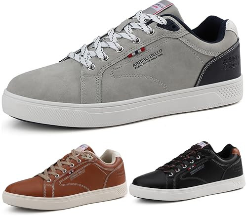 ARRIGO BELLO Sneaker Herren Schuhe Business Freizeitschuhe Leichte Trainers für Walking, Laufen, Sport Größe 41-46 (N1Grau,42)