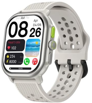 Smartwatch GPS Zeblaze Beyond 3 Pro, écran AMOLED 2,15, résolution 415 x 505 pixels, batterie 300 mAh (blanc)