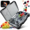 Boks184 Brotdose Kinder mit Fächern - Bento Box auslaufsicher - robust - BPA Frei Lunchbox - Brotbox für Schule, Kindergarten & Ausflüge - Snackbox -Vesperbox (Fussball schwarz)
