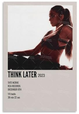 DNHBNV Tate Mcrae Poster, Sänger-Poster, Leinwand, farbecht, Wandkunst, dekoratives Gemälde für Wohnzimmer, Schlafzimmer, Heimdekoration, 30 x 45 cm, ungerahmter Stil
