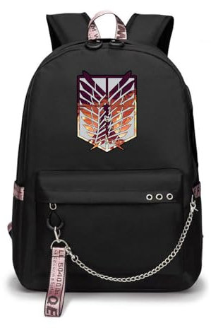 LKY STAR Anime AOT Rucksack Canvas Schultasche Laptop Schultasche Freizeitrucksack