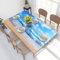 ASPOIJHN Tischdecke für Strand und Meer, rechteckig, elastische Kanten, 122 cm, quadratische Tischdecke für Partys, Festivals, Grillabende, drinnen und draußen