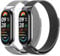 CHANRASI 2 Stück Ersatzarmband Kompatibel mit Xiaomi Mi Band 10/9/8 Damen Herren,Einstellbar Metall Armbänder aus Edelstahl für Xiaomi Mi Band 10/9/8 Schwarz Silber