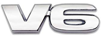 Legierung V6 Auto Emblem Logo 3D V6 Motor Abzeichen Klassisches Auto Kofferticket Aufkleber für VW Honda Audi(Silver)