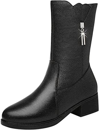 Stivaletto Donna Invernale Stivaletti Donna con Tacco Brillantini Tronchetti Estivi Donna Stivaletti Donna Invernali Scarpa Estiva Donna Stivali Alti Neri Donna Fino al Ginocchio
